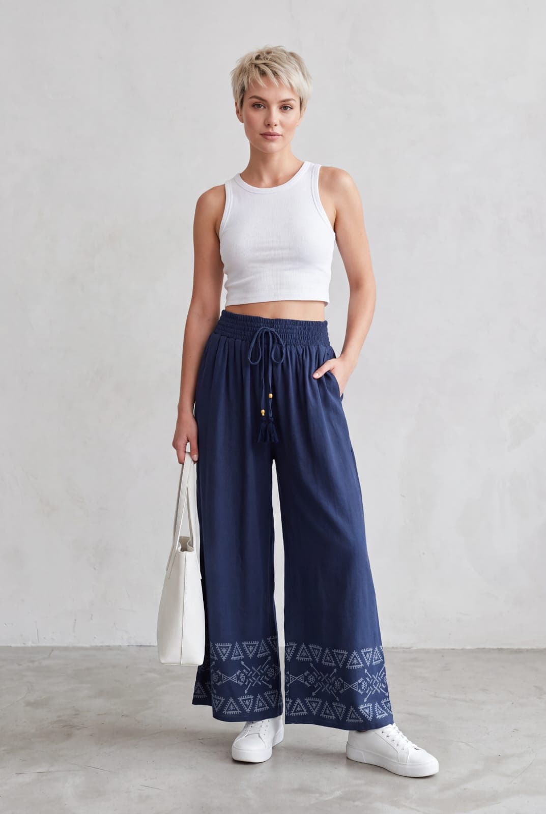 Indigo Pleat Trousers