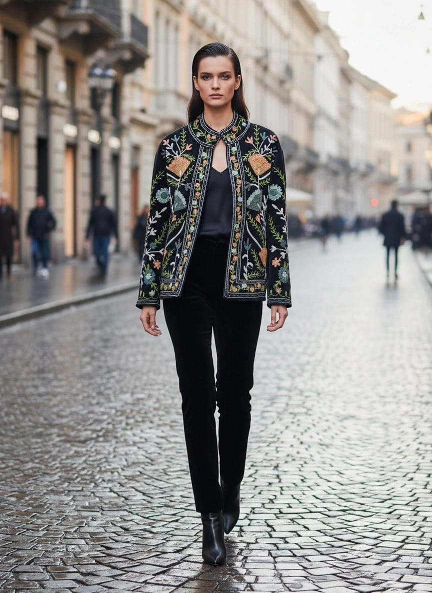 Midnight Motif Printed Jacket